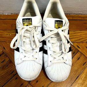 Used Womens Adidas Superstar Athletic Shoe - White / Black